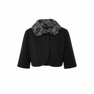 Italian Faux Fur Trimmed Grey Coat, Brand New w Tags